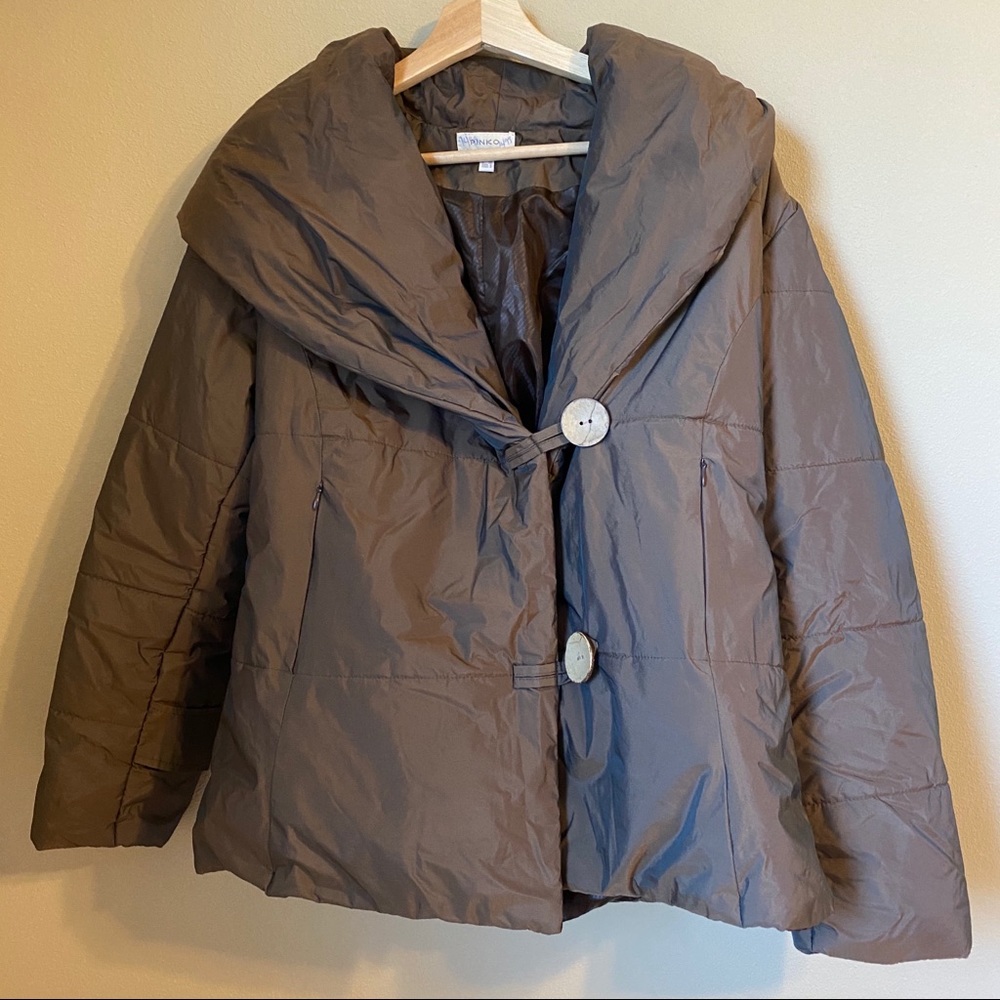 Pinko brown real down jacket US size 6